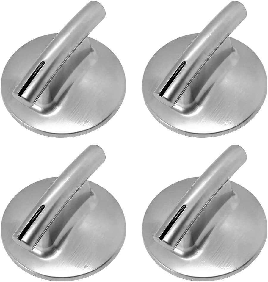 new 4Pcs 74010839 Surface Burner Knob Replacement Parts for Maytag Silver 07FC0E-D4 - KOEEK
