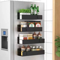 Metal 4 Pack Magnetic Spice Storage Rack Organizer for Refrigerator and Oven 07FC0E-D4 - KOEEK