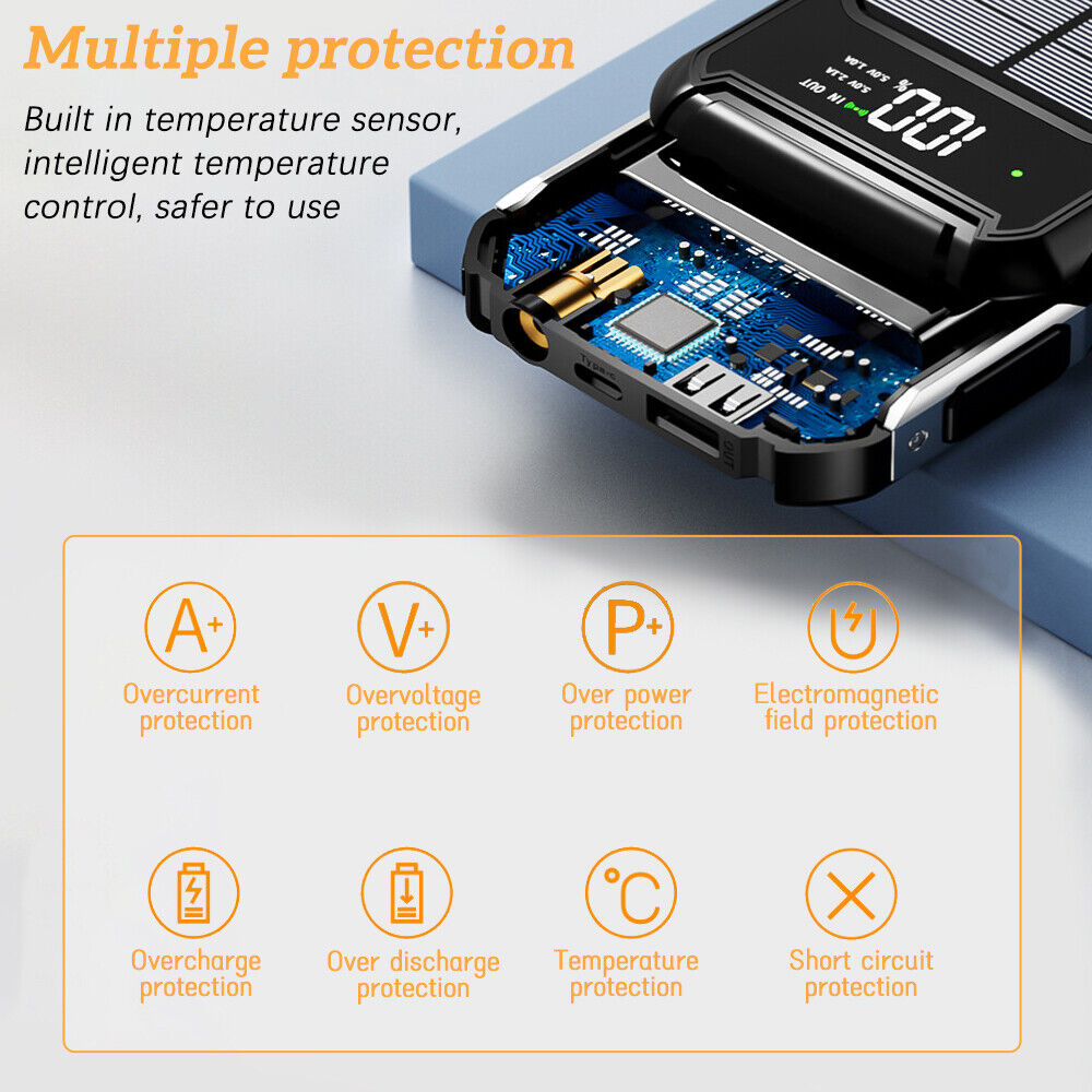 ny 400000mAh Portatil Solar De Bateria USB Cargador 4 Kabler Para Cellular Telefonos