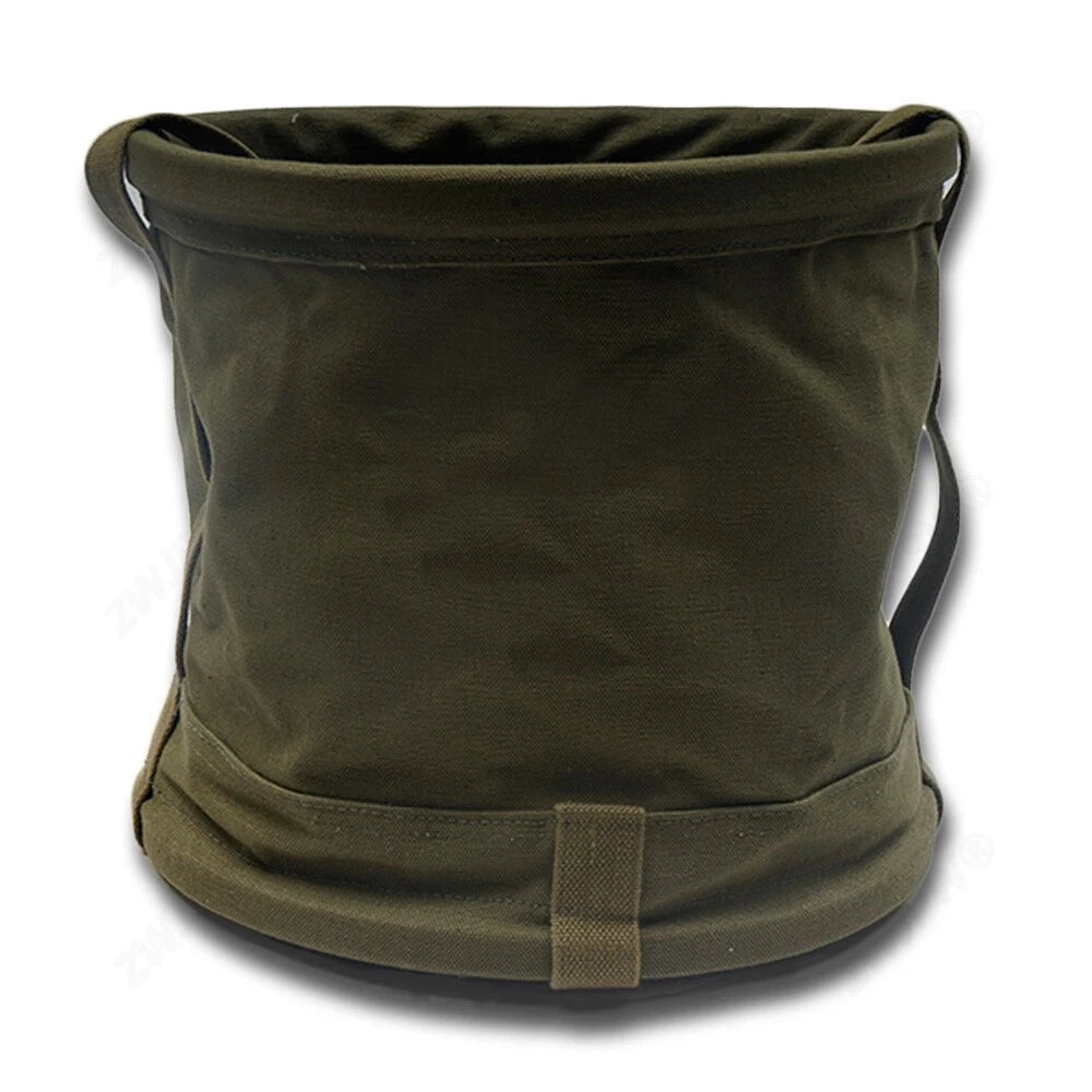 US Military Canvas Water Bucket Portable Folding Water Storage Vessel Green 18L 07FC0E-D4 - KOEEK