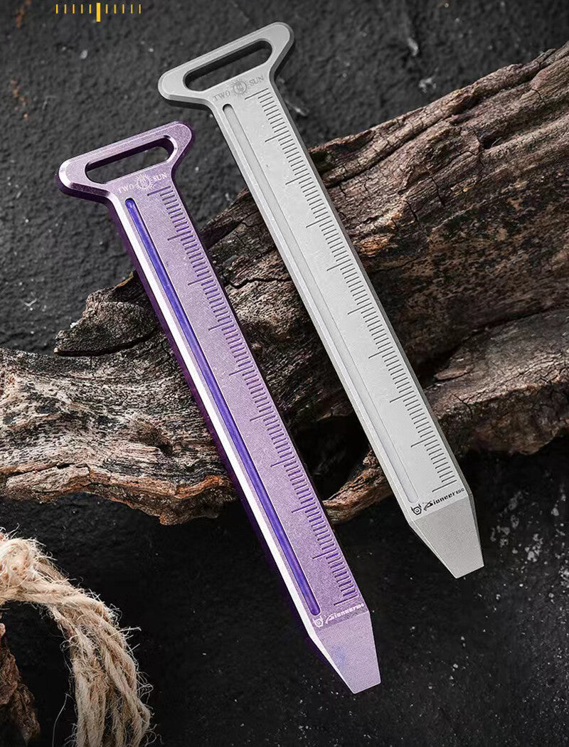 Outdoor Titanium Alloy Scale 90MM Metric Ruler Construction Site EDC Multi Tools 07FC0E-D4 - KOEEK