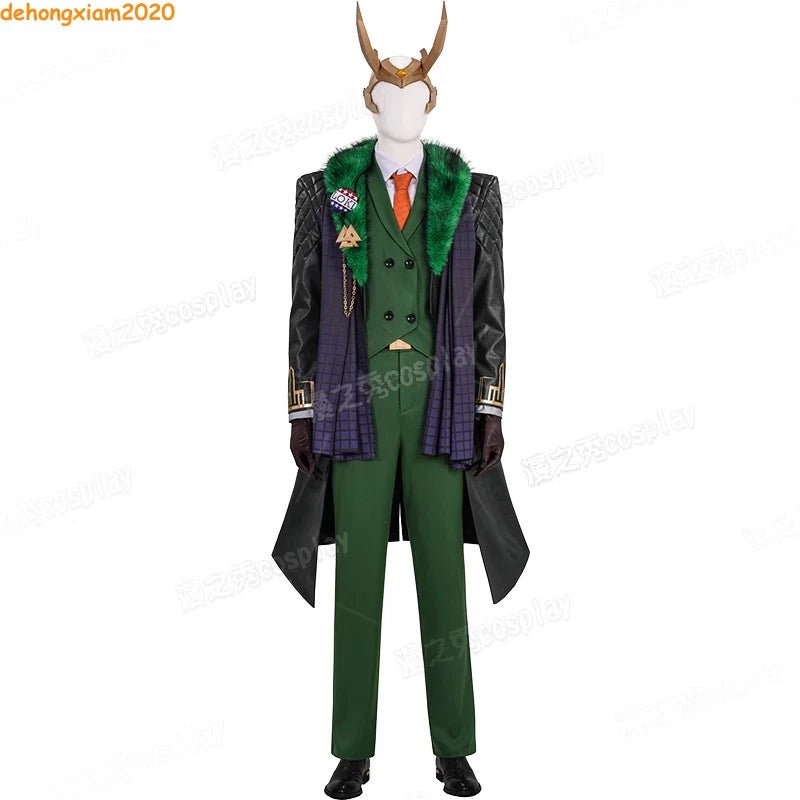 Marvel Rivals Loki Costume Outfit God of Lies Halloween Cosplay Shoes Headwear 07FC0E-D4 - KOEEK