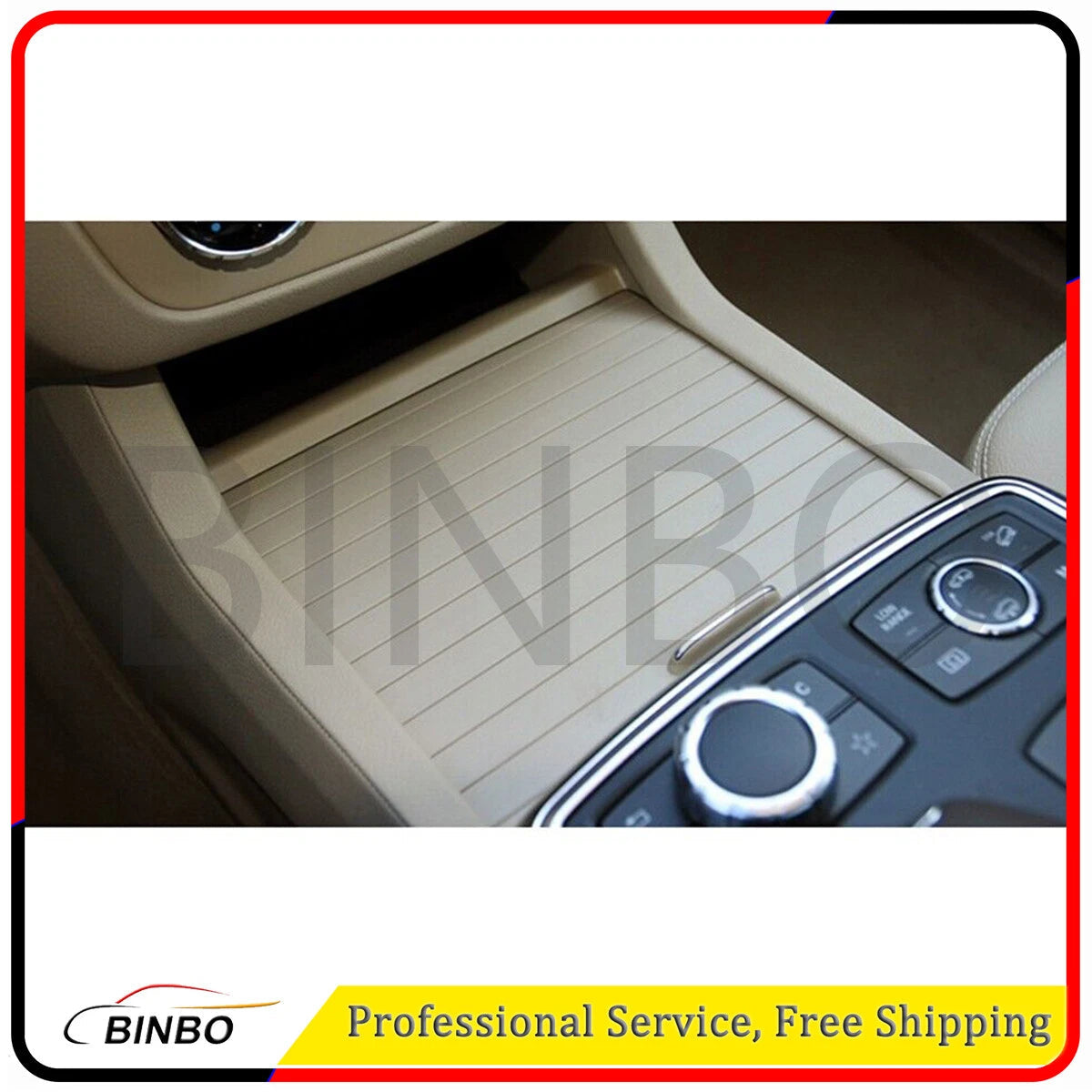 Beige Console Cup Holder Tray Roller Blind Cover For Benz W166 ML GL 2012-2019 07FC0E-D4 - KOEEK
