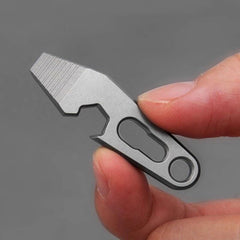 EDC Mini Titanium Alloy Keychain Multi Tool Pocket Pry Bar Crowbar Opener Cutter 07FC0E-D4 - KOEEK