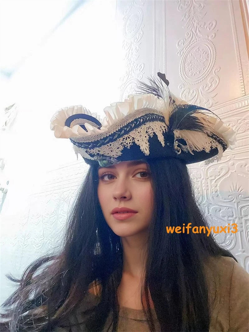Pirates of the Caribbean Gothic Retro Lace Headgear Cosplay Adjustable Hat Prop 07FC0E-D4 - KOEEK