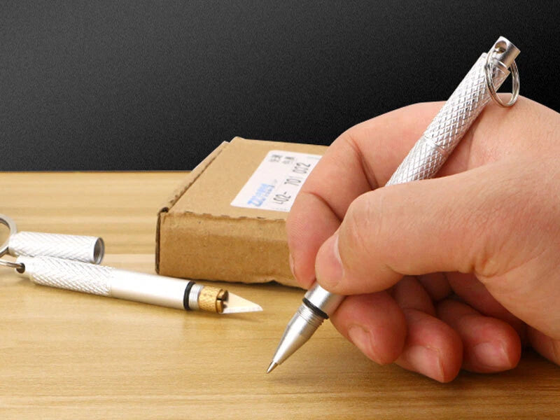 EDC Aluminium Portable Keychain Ball Pen Signatrue Pen Outdoor Travel Camping 07FC0E-D4 - KOEEK