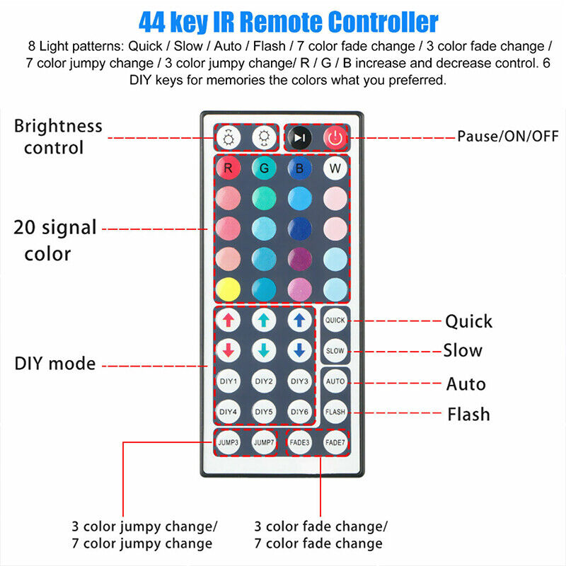 ny Tira De Luces 3528 LED 5M RGB 16 FT Tiras Luz Para Decoracion Habitacion Cuarto