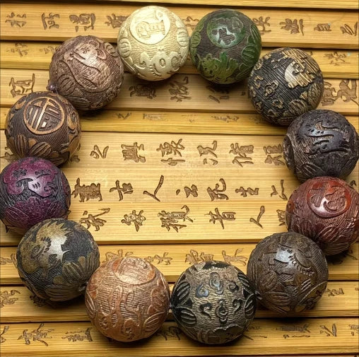 20mm Natural Wood Colorful Prayer Beads Men Woman Buddha Bracelet  Jewelry 07FC0E-D4 - KOEEK