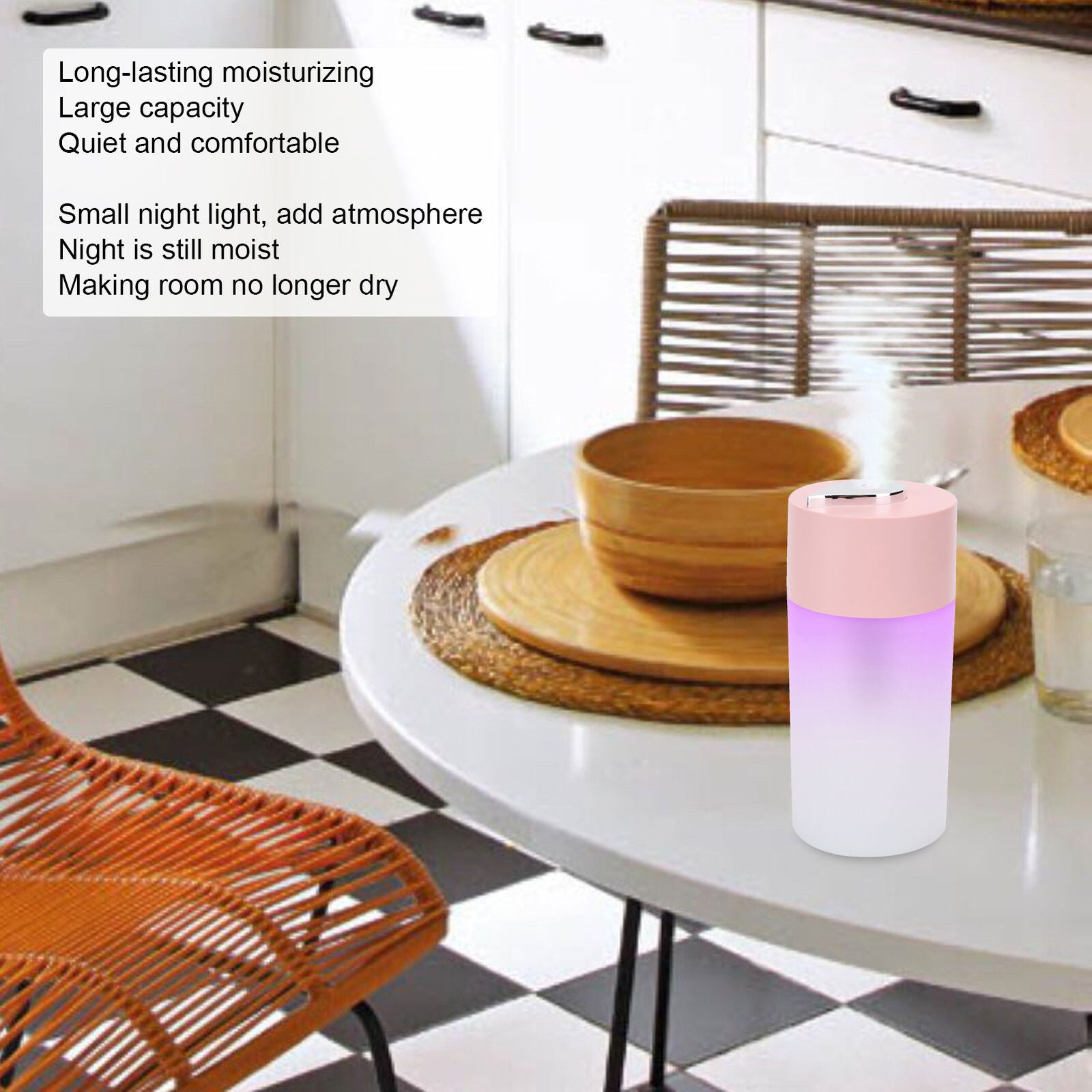 new Humidifier Air Humidifier Noiseless Capacity Essential Oil Diffuser (Pink ) HGF koeek - KOEEK