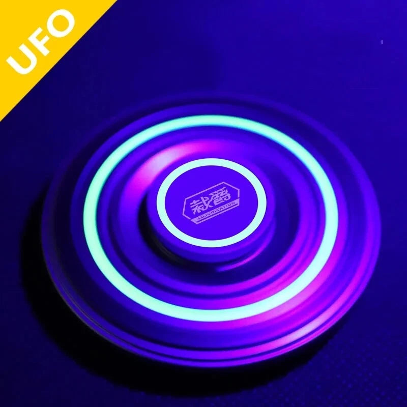 Metal Luminous UFO Hand Spinner Creative EDC Fingertip Gyro Adult Antistress Toy 07FC0E-D4 - KOEEK