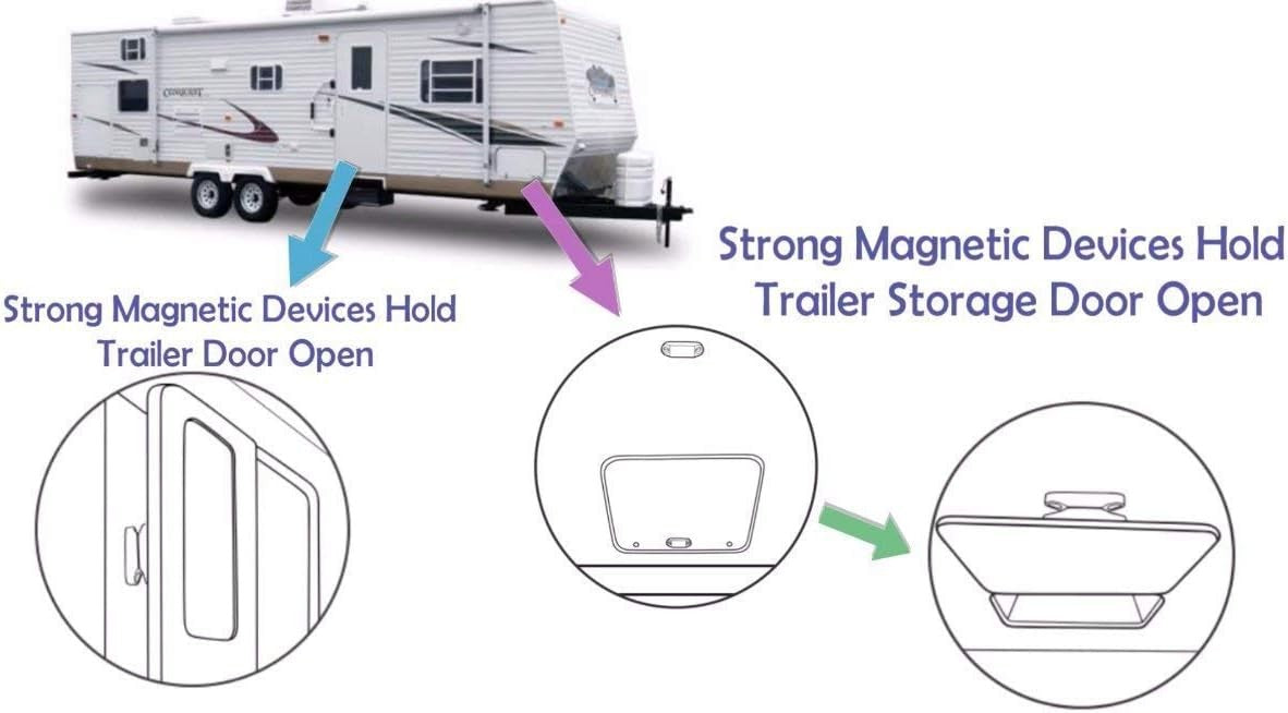 new CALPALMY (4 Pairs) Magnetic Baggage Door Catch and Holder Kit 4 Pairs, Black CALPALMY - KOEEK