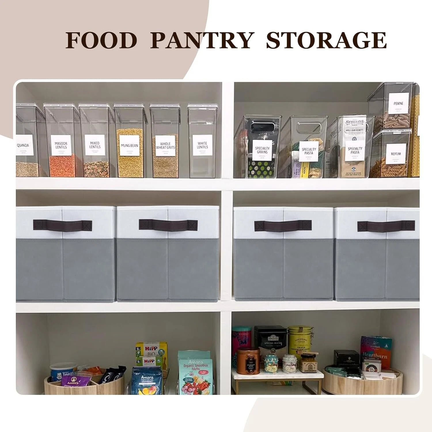 4 Pack Large Storage Baskets for Shelves | Fabric Closet Organizers and Storage 07FC0E-D4 - KOEEK