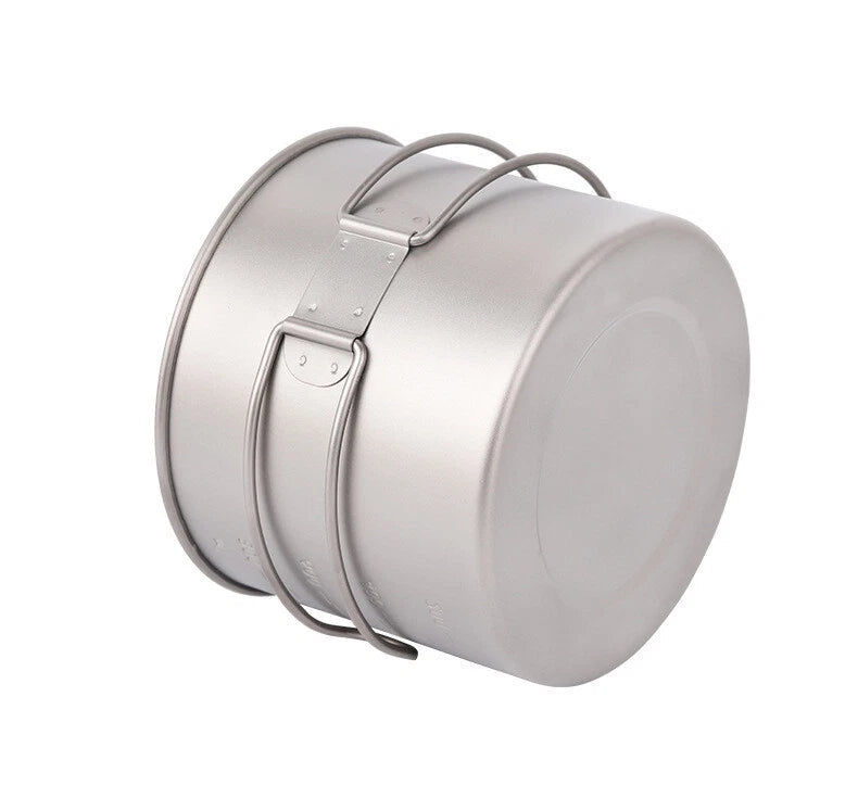 Outdoor Titanium Cup Folding Long Handle Titanium Water Cup With Cover 1100ml 07FC0E-D4 - KOEEK