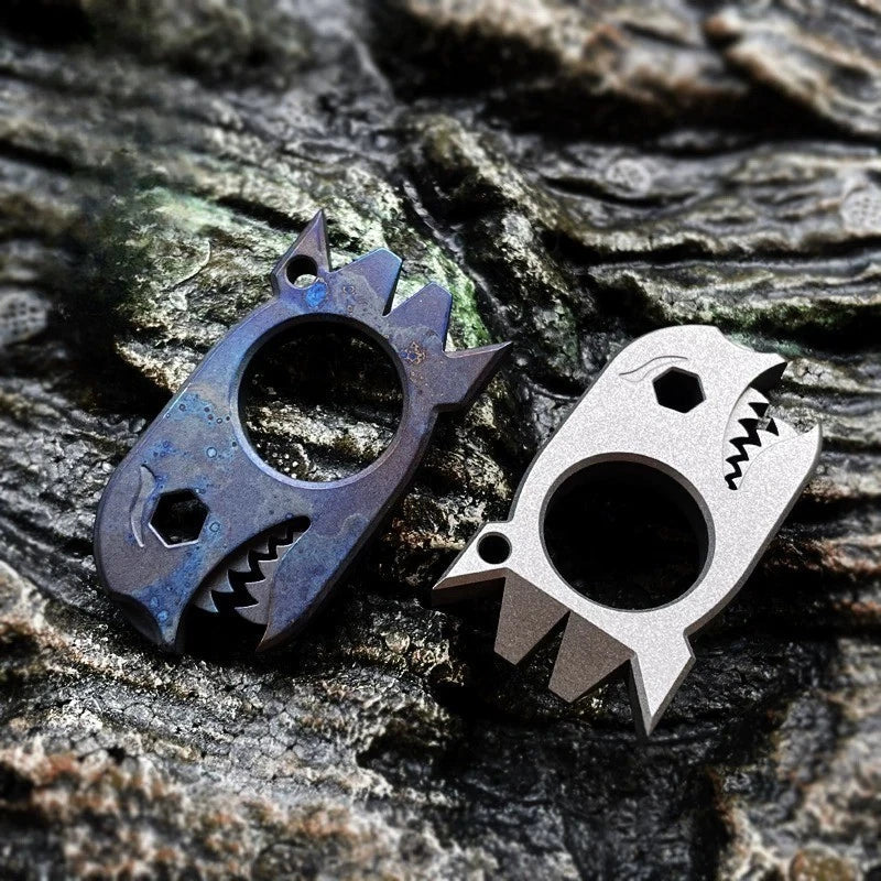 Titanium alloy Shark - Zirconium EDC multi-purpose tool Window breaker pry bar 07FC0E-D4 - KOEEK