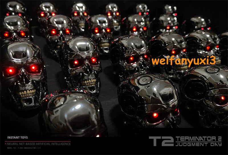 STOCK! Terminator T2 T800 ENDOSKELETON 1/4 Scale Figure Skull Model LED Eyes 07FC0E-D4 - KOEEK