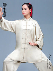 Kung Fu Tai Chi Mulberry Silk Uniform Martial Arts Wushu High-end Handmade Taiji 07FC0E-D4 - KOEEK