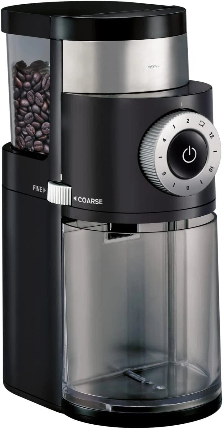 Precision Flat Burr Coffee Grinder, 12 Fineness of Grind Settings, Black 07FC0E-D4 - KOEEK