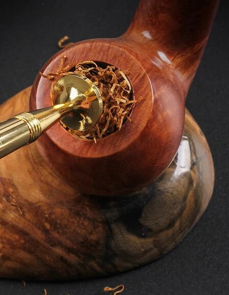 Metal 2 in 1 Carved Smoking Pipe Tamper   Tobacco Tamping Pick Clean Multi Tool 07FC0E-D4 - KOEEK