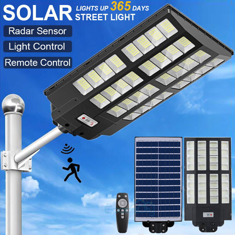 ny 1200W LED Luz Solar Para Exterior Con Sensor De Movimiento Jardin Patio Lampara