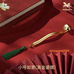 TONGSHIFU Chinese Antique Brass RuYi ( gold plating) Office Desk Decor TONGSHIFU - KOEEK