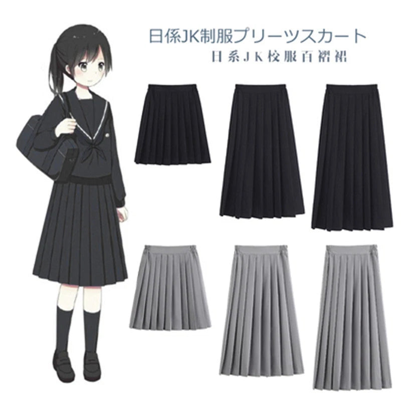 Girl Women Pleated School Uniform Tartan Skirt Black Mini Cheerleader Skirt Plus 07FC0E-D4 - KOEEK