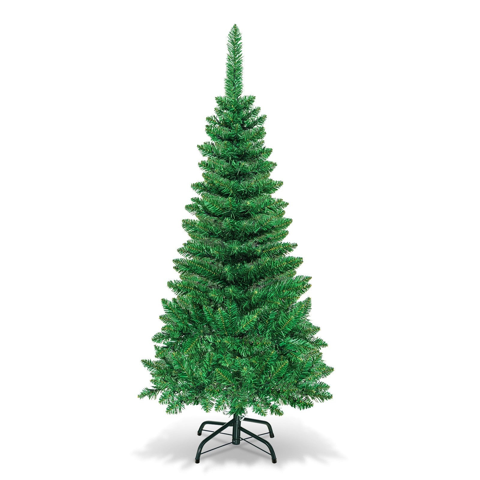 4.5ft Pre-Lit Hinged Artificial Fir Pencil Christmas Tree w/150 Multicolor Light 07FC0E-D4 - KOEEK
