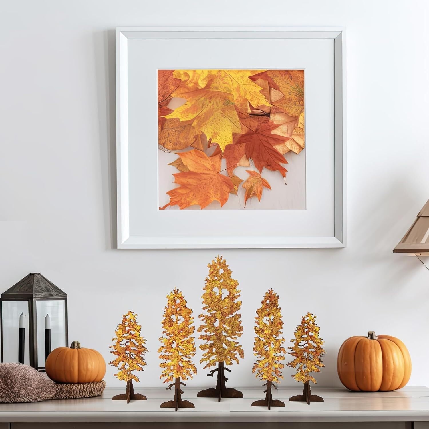 new DAZONGE Fall Decor - 5PCS Wooden Standing Trees Signs - Yellow DAZONGE - KOEEK