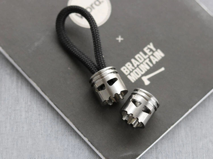 EDC Titanium Piston Skull Knife Bead Key Parachute Cord DIY Pendant Lanyard 07FC0E-D4 - KOEEK