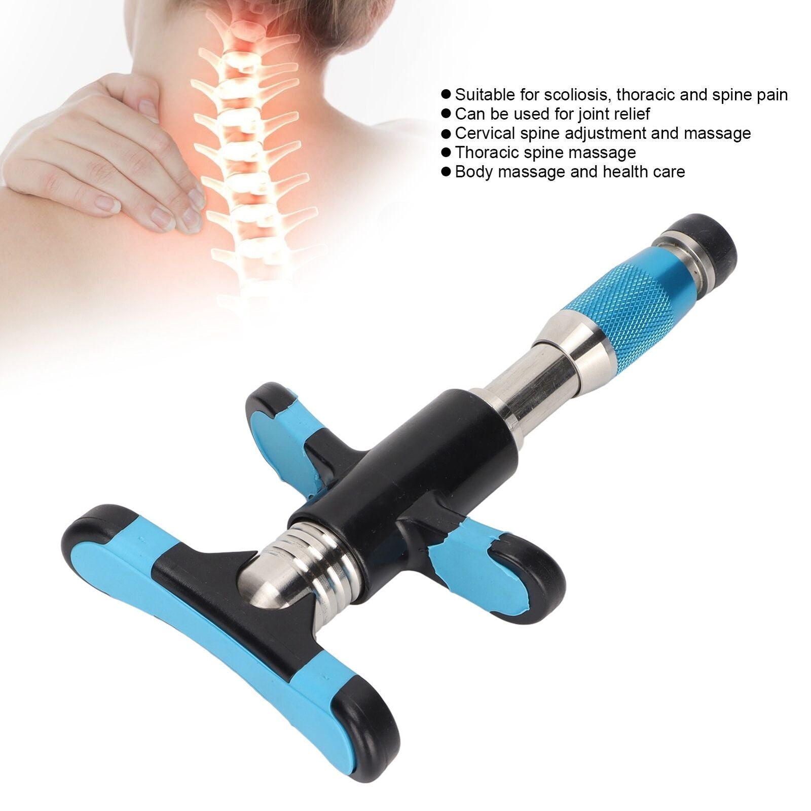 new Chiropractic 10 Gears Strength Joint Spine Massager Correction(Blue ) HGF koeek - KOEEK