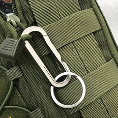 TC4 EDC Titanium Alloy Key Chain Carabiner Hang Waist Buckle with Ring Outdoor 07FC0E-D4 - KOEEK