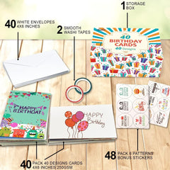 new feela Birthday Cards Bulk, 40 Pack 40 Designs Happy 4 x 6 inch, 40 pack FEELA - KOEEK