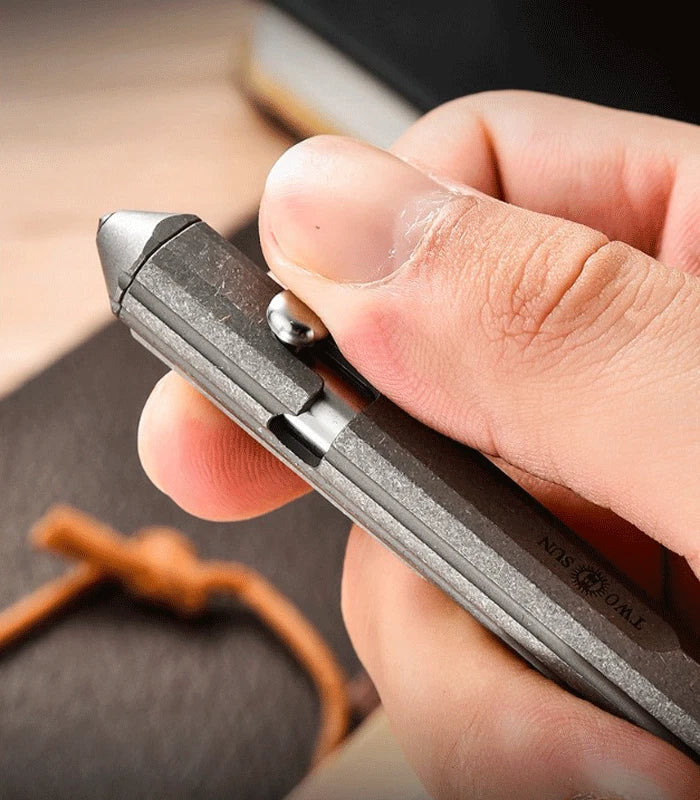 Titanium Pocket Ball Pen Office Signature Working Stationery Pen Outdoor EDC 07FC0E-D4 - KOEEK