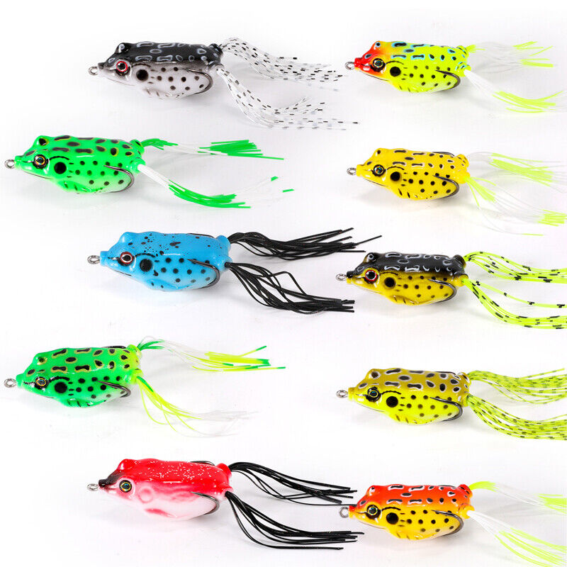 ny 1/10 STK Stor frø Topwater Soft Fishing Frogs Lure Bait Bass oz 2-3/8"