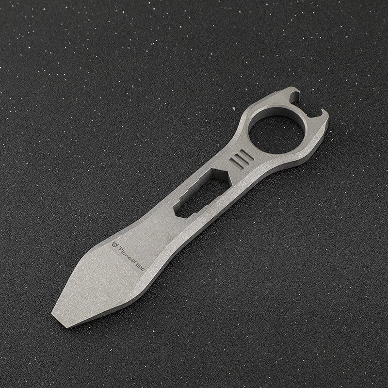 Titanium Pocket Pry Bar Crowbar Outdoor EDC Multi Tools Bottle Opener Wrench 07FC0E-D4 - KOEEK