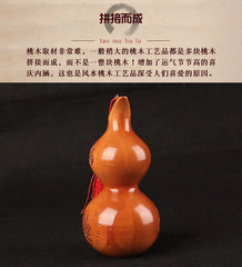 Peach Wood Taiji Bagua Fu Gourd Hanging Ornament Feng Shui Home Decor 07FC0E-D4 - KOEEK