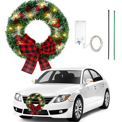 Christmas Car Wreath with Lighted Christmas Wreath LED Decoration Artificial ... 07FC0E-D4 - KOEEK