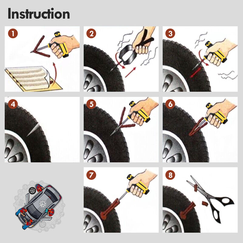 nytt Kit De Reparacion De Neumaticos, Kit De Tapones For Neumaticos De Alta Resis...