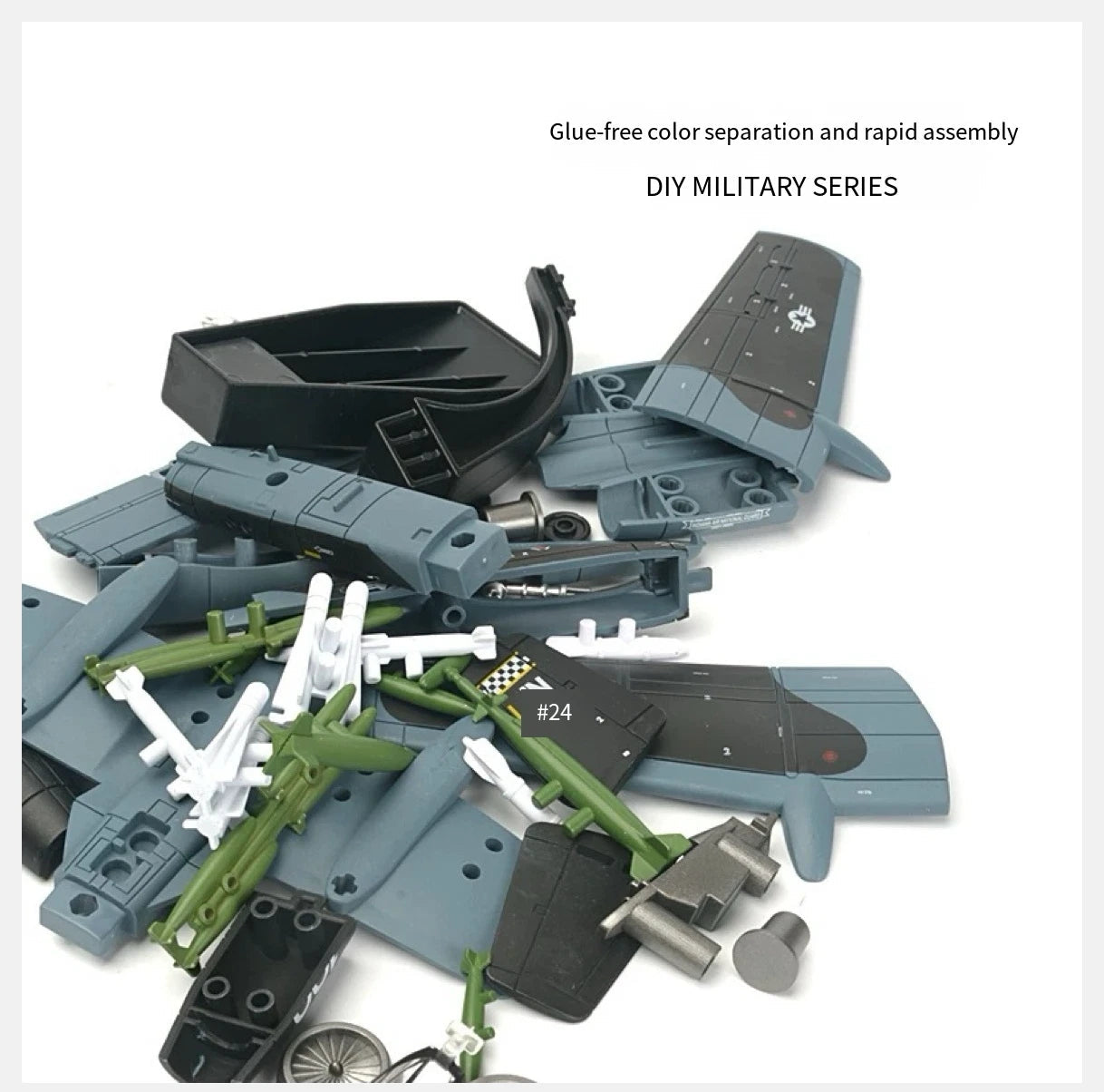 1/72 A-10 Thunderbolt II Warthog Snap-fit Pre-painted Building Blocks Model Kit 07FC0E-D4 - KOEEK