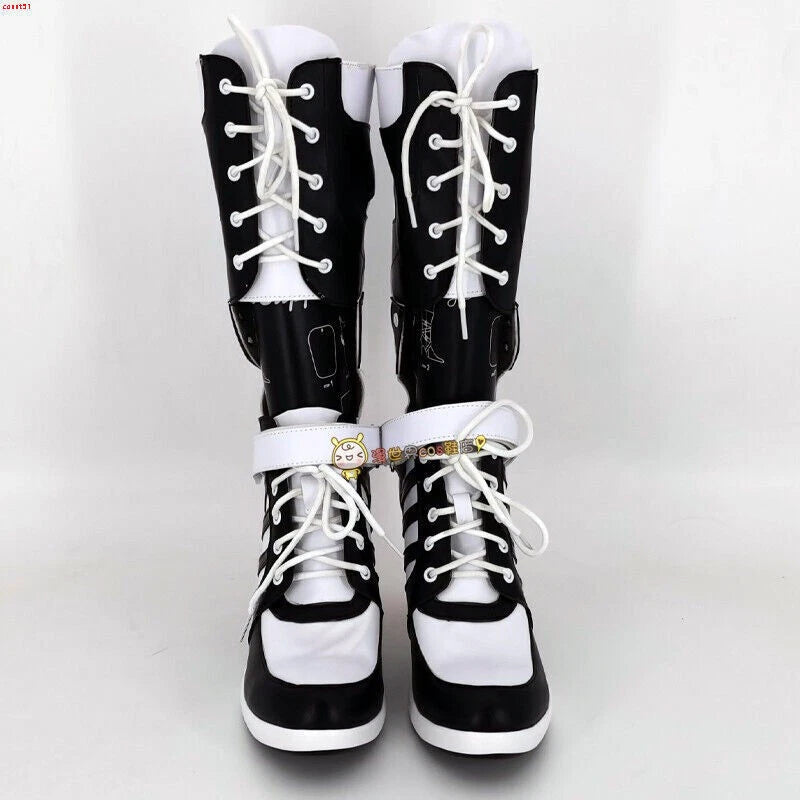 DC Suicide Squad The Clown's Girl Harley Quinn Cosplay Shoes PU Long Boots Props 07FC0E-D4 - KOEEK