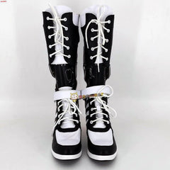 DC Suicide Squad The Clown's Girl Harley Quinn Cosplay Shoes PU Long Boots Props 07FC0E-D4 - KOEEK