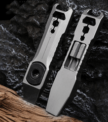 EDC Titanium Alloy Keychain Pocket Pry Bar Crowbar Opener Outdoor Multi Tools 07FC0E-D4 - KOEEK
