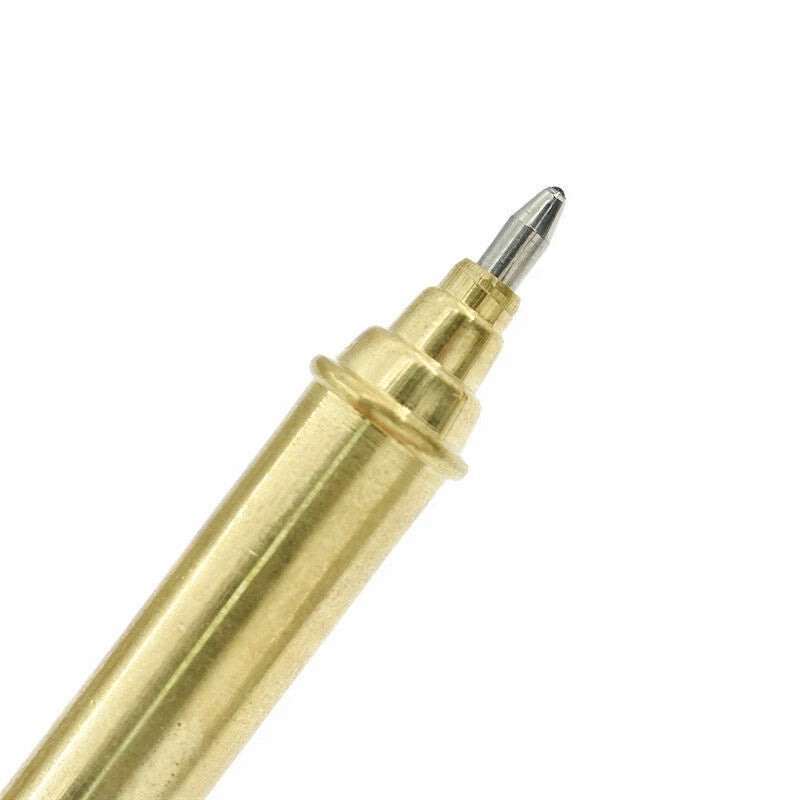 Mini Solid Brass Keychain Practical Pen Ballpoint Pen Sign Pen w/ Key Ring EDC EDC - KOEEK