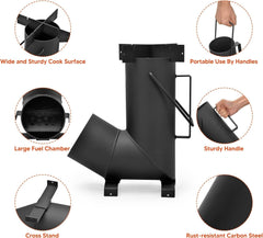 new Stanbroil Camping Rocket Stove for Outdoor Cooking, Portable Wood Burning... STANBROIL - KOEEK