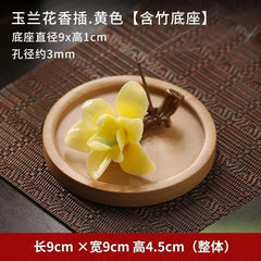 Ceramic Magnolia Stick Incense Holder Set Tea Room Desk Decor 07FC0E-D4 - KOEEK