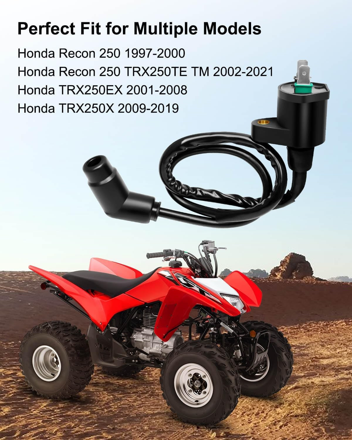 new CDI Box Ignition Coil Kit Fit for Honda Recon 250 1997-2021 TRX250TE TM...