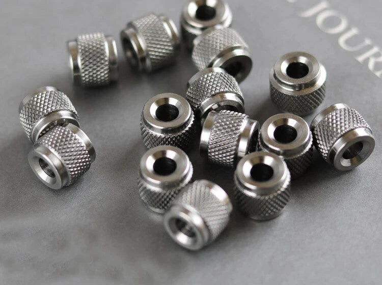 Titanium alloy Parachute Cord Lanyard Bead EDC Anti Slip Knurled DIY Beads Gifts 07FC0E-D4 - KOEEK