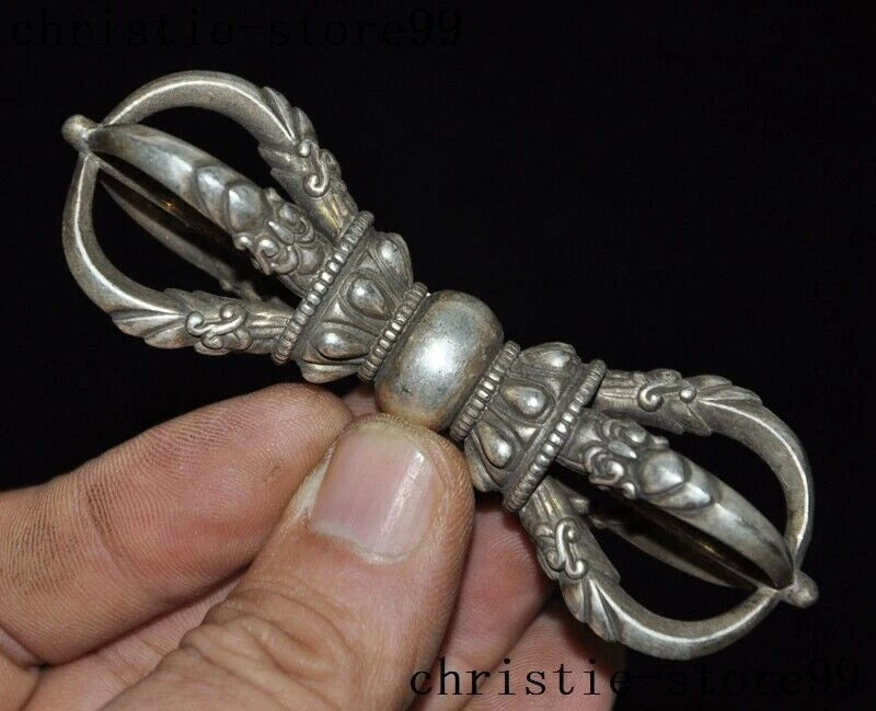 Old Tibet Tantra Buddhism Tibetan Silver Dorje Vajra Dorje Phurpa Dagger FaQi 07FC0E-D4 - KOEEK