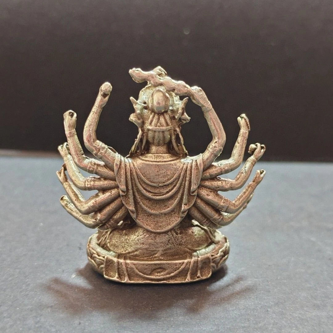 Solid Brass Thousand Hands Guanyin Buddhist Statue Bodhisattva Metal Sculpture 07FC0E-D4 - KOEEK