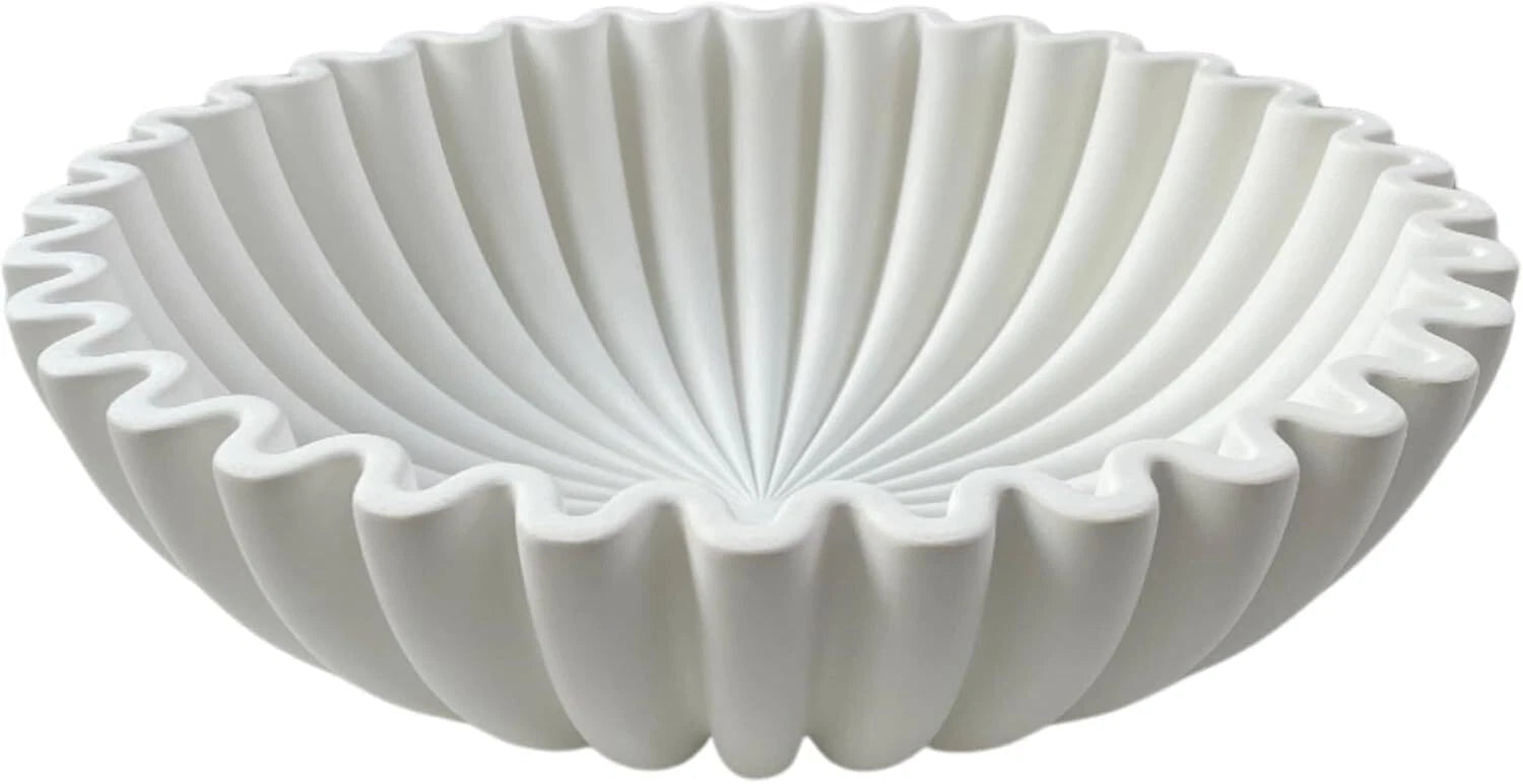 Decorative Bowls - White Decorative Bowls for Home Decor - - Fluted Bowls 07FC0E-D4 - KOEEK