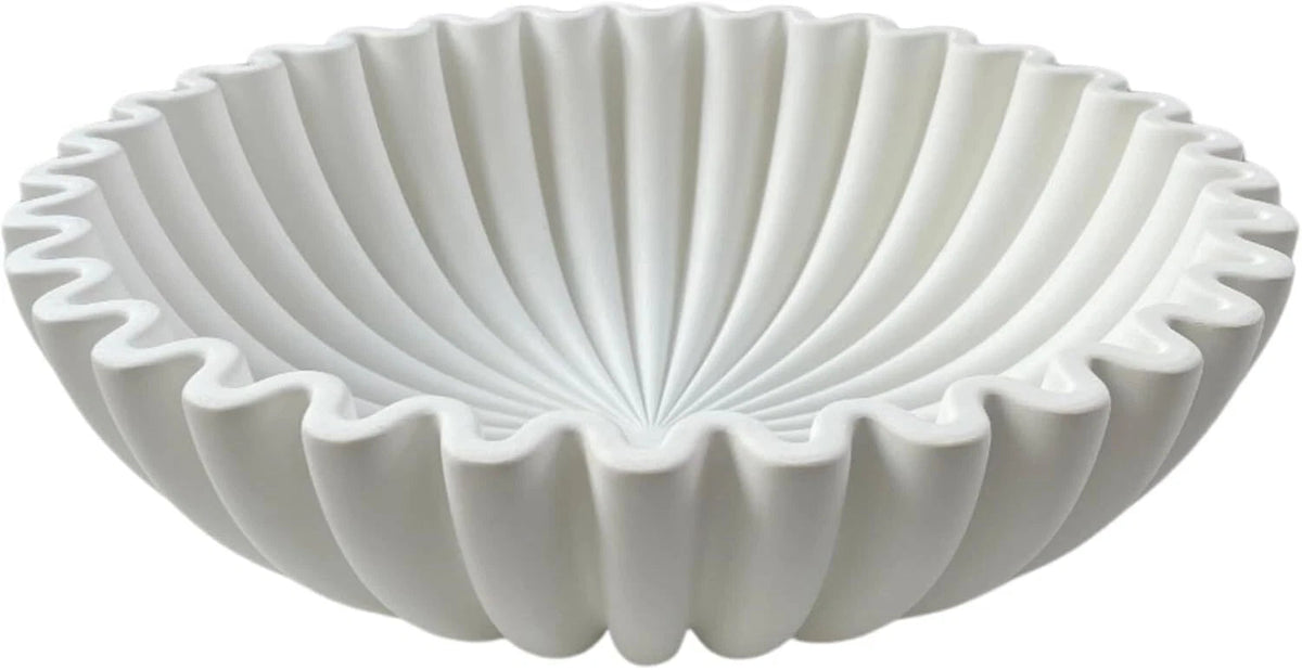 Decorative Bowls - White Decorative Bowls for Home Decor - - Fluted Bowls 07FC0E-D4 - KOEEK